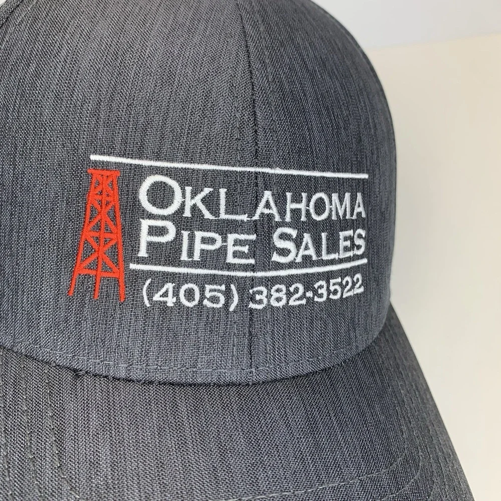 Oklahoma Pipe Sales Hat Gray OSFM Adjustable Strap Fahrenheit Baseball Cap